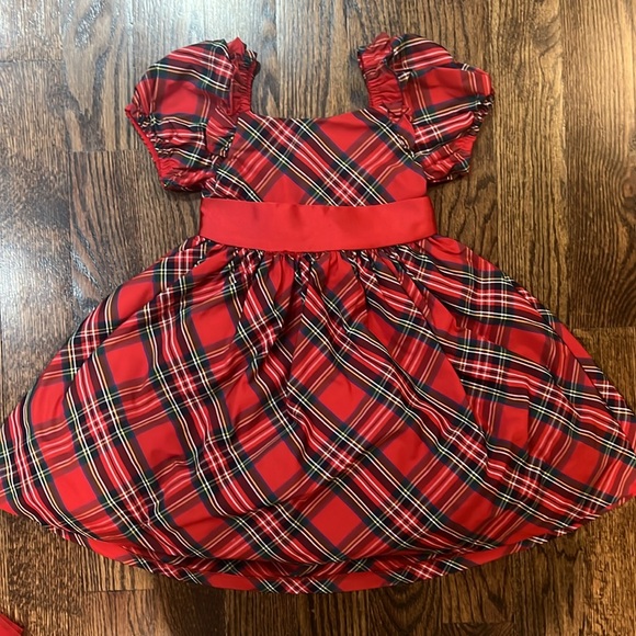 Janie and Jack Red Tartan Bow Christmas Holiday Girls Dress 4T - Picture 1 of 11